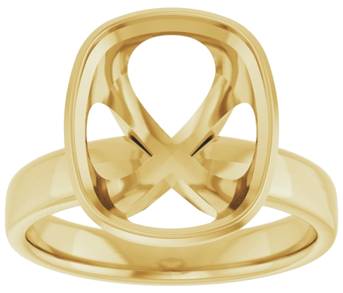Sužadėtuvių Žiedas „Bezel-Set Solitaire“ 14k yellow gold Elongated Cushion 12mm x 10mm (3)