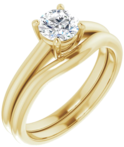 Sužadėtuvių Žiedas „V-End Prong“ 14k yellow gold Round 5.5mm (6)