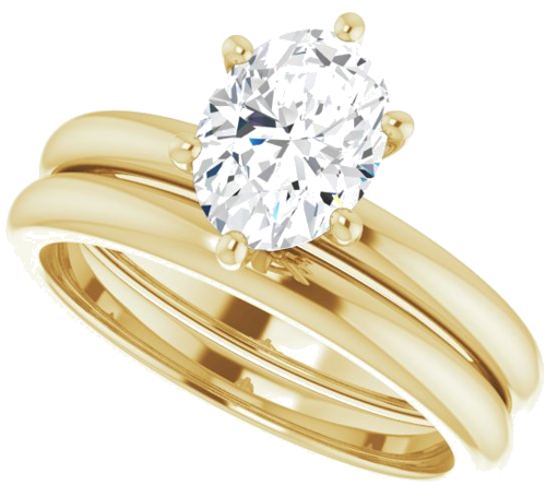 Sužadėtuvių Žiedas „Accented“ 14k yellow gold Oval 8mm x 6mm (11)