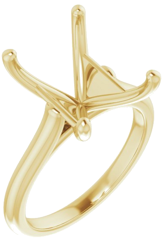 14K Yellow 12x10 mm Emerald Solitaire Engagement Ring Mounting (1)