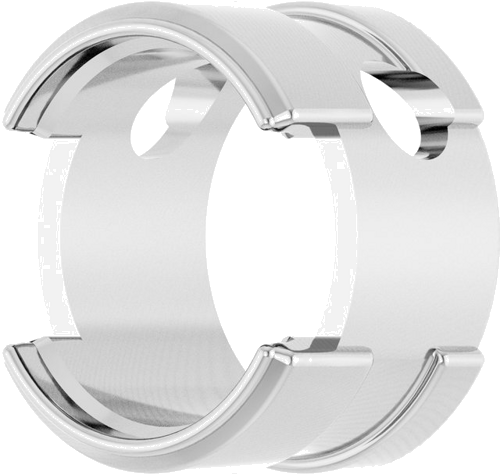 Pakabukas „Round Half-Bezel Slide“ 14k white gold Round 8.5mm (2)