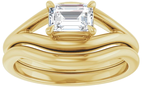 Sužadėtuvių Žiedas „Claw-Prong Solitaire“ 14k yellow gold Emerald 6mm x 4mm (8)