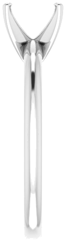 14K White  6x4 mm Emerald Solitaire Engagement Ring Mounting (4)