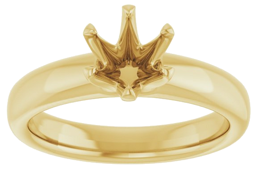 Sužadėtuvių Žiedas „Solitaire“ 585 Geltonojo Aukso Round 6.5mm (3)