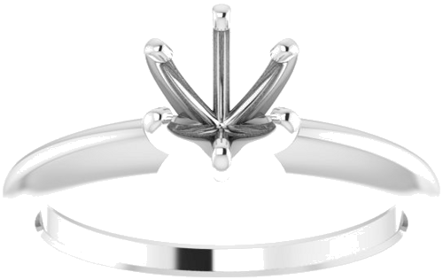 Sužadėtuvių Žiedas „Solitaire“ 585 Baltojo Aukso Round 5.7mm x 6mm (3)