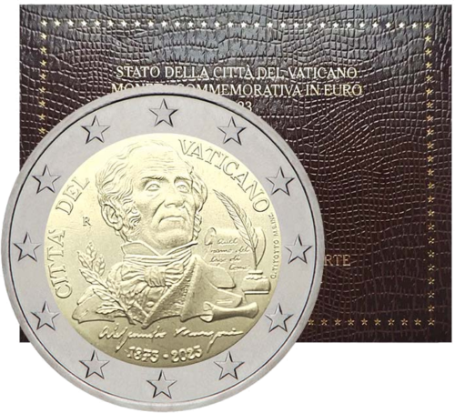 2023 Ватикан Алесандро Манцони 2 евро монета (1)