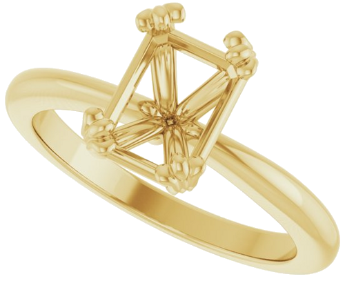 Sužadėtuvių Žiedas „Solitaire“ 14k yellow gold Emerald 8mm x 6mm (5)