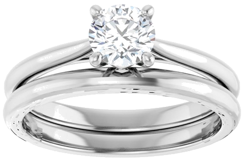 Sužadėtuvių Žiedas „Solitaire“ 10k white gold Round 5.2mm (8)