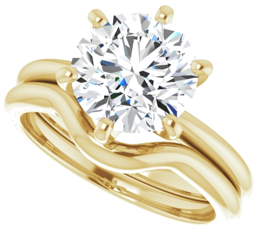 14K Yellow  8.8 mm Round Solitaire Engagement Ring Mounting (10)