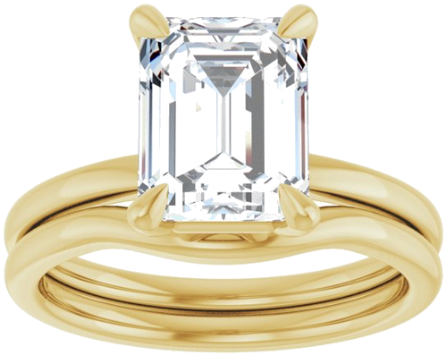 Sužadėtuvių Žiedas 14k yellow gold Emerald 9mm x 7mm (8)
