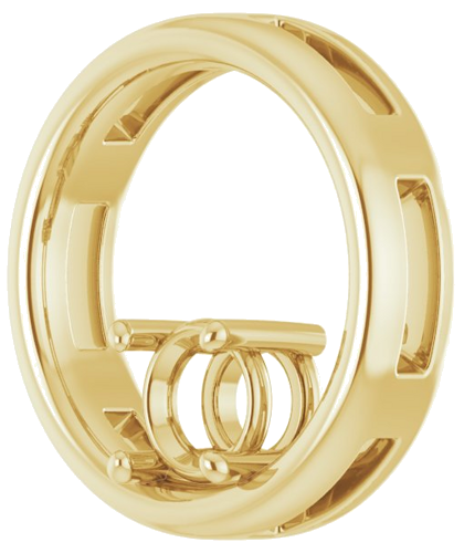 14K Yellow  5.5 mm Round Pendant Mounting (2)