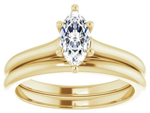 Sužadėtuvių Žiedas „Accented“ 14k yellow gold Marquise 8mm x 4mm (8)