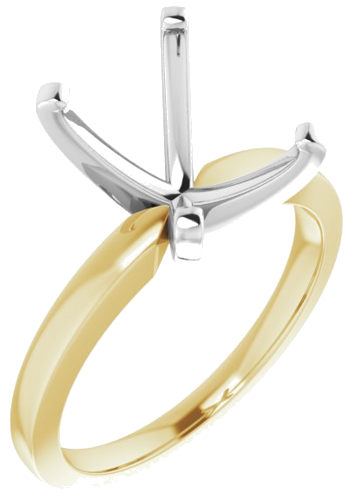 Sužadėtuvių Žiedas „Solitaire“ 585 Baltojo Ir Geltonojo Aukso Emerald 10mm x 8mm (1)