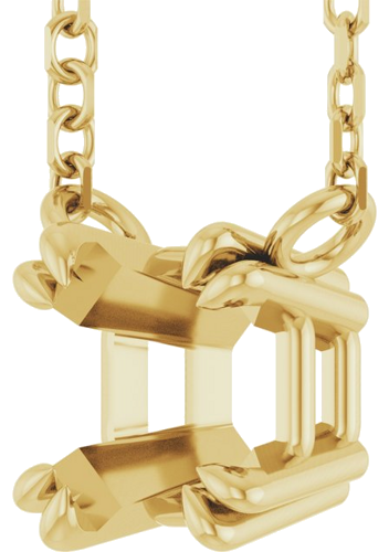 Pakabukas „Solitaire“ 14k yellow gold Asscher 5mm (2)