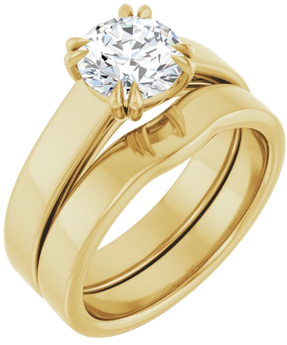 14K Yellow 7 mm Round Engagement Ring Mounting (5)