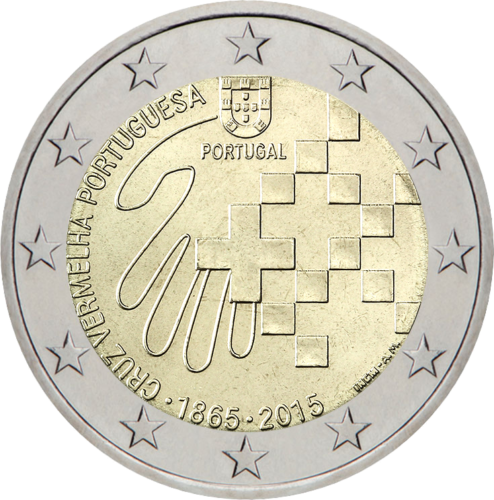 2015 Португалия Красный крест монета 2 евро (1)