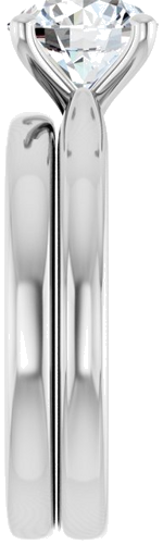 Sužadėtuvių Žiedas 14k white gold Round 7.4mm (9)
