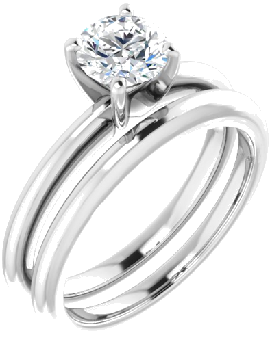 14K White  5.8 mm Round Solitaire Engagement Ring Mounting (6)