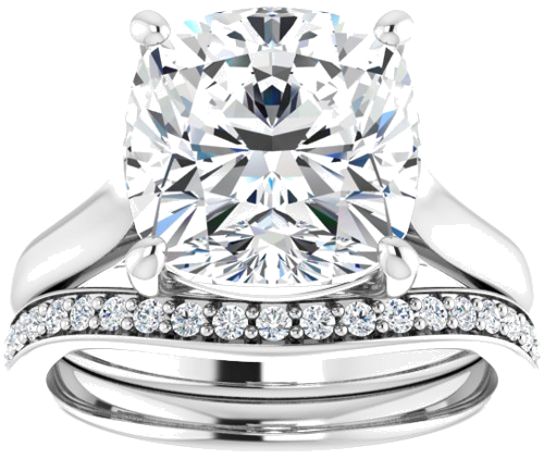 Platinum 10 mm Cushion Solitaire Engagement Ring Mounting (8)