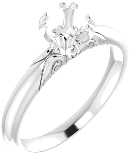 Sužadėtuvių Žiedas „Split-Prong Solitaire“ 14k white gold Round 5.8mm (1)