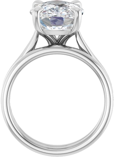 Sužadėtuvių Žiedas „Claw-Prong Solitaire“ 14k white gold Elongated Cushion 12mm x 10mm (6)