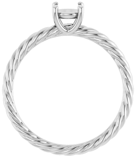 Sužadėtuvių Žiedas „Solitaire“ 585 Baltojo Aukso Round 5.2mm (2)