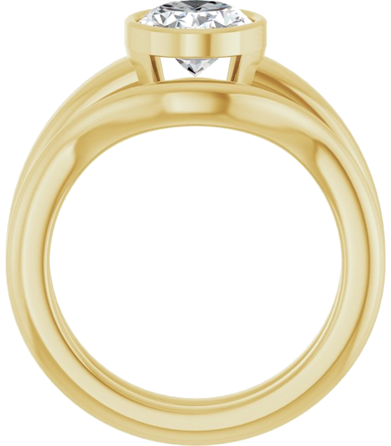 Sužadėtuvių Žiedas „Bezel-Set Solitaire“ 14k yellow gold Oval 9mm x 7mm (7)