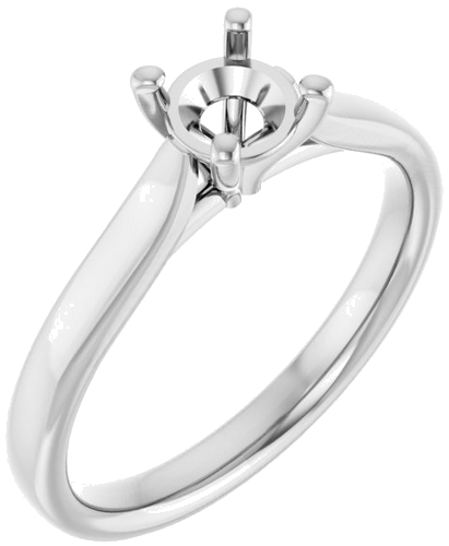 14K White 5.2 mm Round Engagement Ring Mounting (1)
