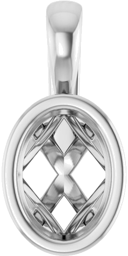 Pakabukas „Solitaire“ 10k white gold Oval 7mm x 5mm (1)