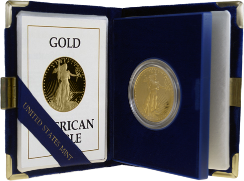 Златна монета „Американски орел“ от 1 унция, САЩ, 1987 г., Proof (4)
