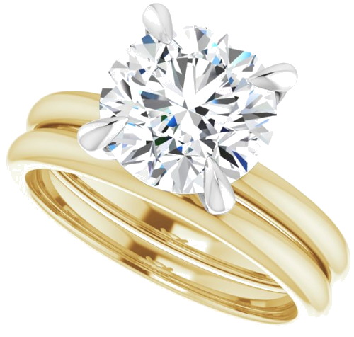 Sužadėtuvių Žiedas „Solitaire“ 18k yellow/white gold Round 8.8mm (10)