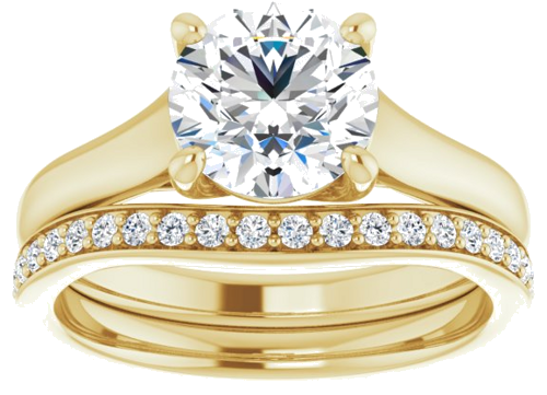 14K Yellow 7.4 mm Round Solitaire Engagement Ring Mounting (8)