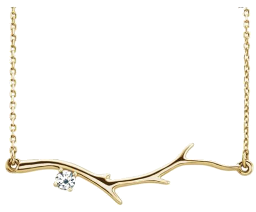 14K Yellow 1-Stone Family Branch 16-18  Necklace Mounting (3)