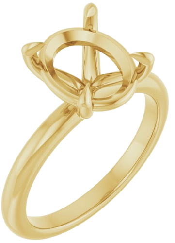 Sužadėtuvių Žiedas 585 Geltonojo Aukso Oval 11mm x 9mm (1)