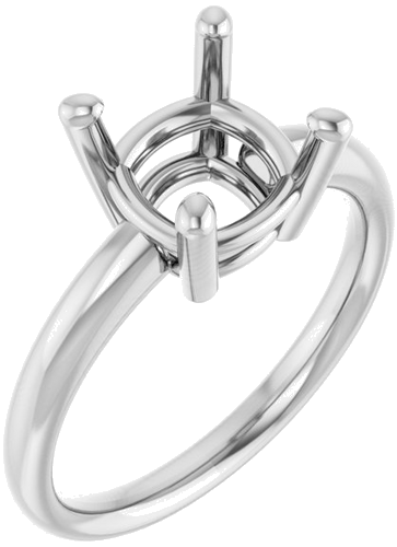 Sužadėtuvių Žiedas „Solitaire“ 14k white gold Cushion 8mm (1)