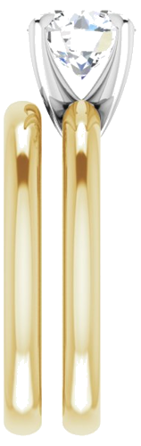 14K Yellow White 7.4 mm Round Solitaire Engagement Ring Mounting (9)