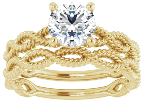 Sužadėtuvių Žiedas „Solitaire Infinity-Inspired“ 14k yellow gold Round 6.5mm (8)