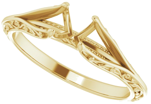 Sužadėtuvių Žiedas „Solitaire“ 585 Geltonojo Aukso Round 5.2mm (5)