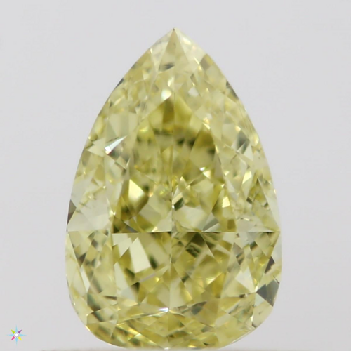 0.51 carat Fancy Intense  Yellow-VS2 Natūralus Pear Deimantas (1)