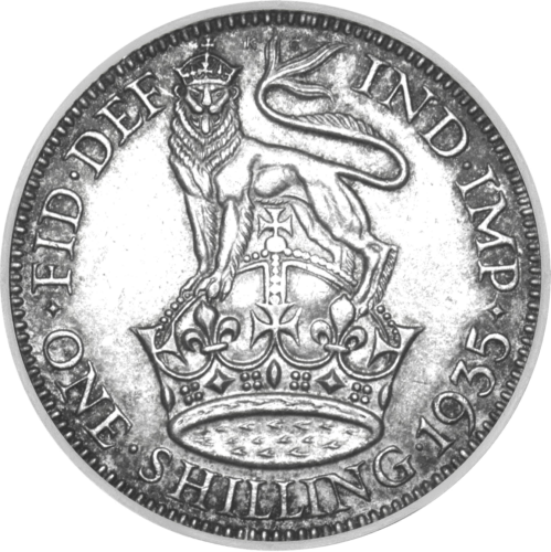 1 Шилинг Джордж V (1927-1936) Великобритания сребърна монета (тип 4) (2)
