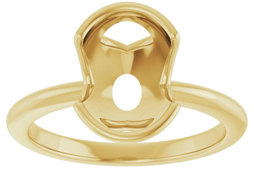 Sužadėtuvių Žiedas „Half-Bezel“ 14k yellow gold Oval 10mm x 8mm (3)