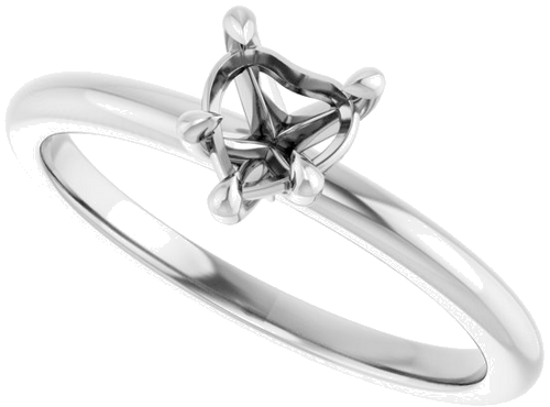 14K White 5x5 mm Heart Solitaire Engagement Ring Mounting (4)