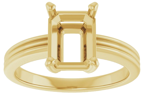 Sužadėtuvių Žiedas „Solitaire“ 585 Geltonojo Aukso Emerald 9mm x 7mm (3)