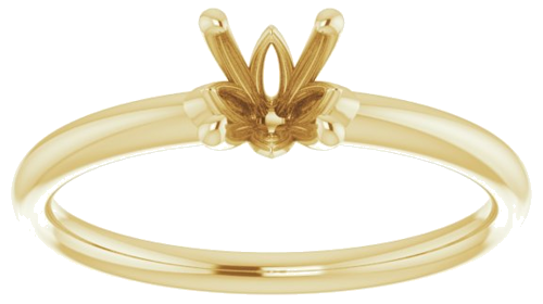 Sužadėtuvių Žiedas „Solitaire“ 585 Geltonojo Aukso Round 5.2mm (3)