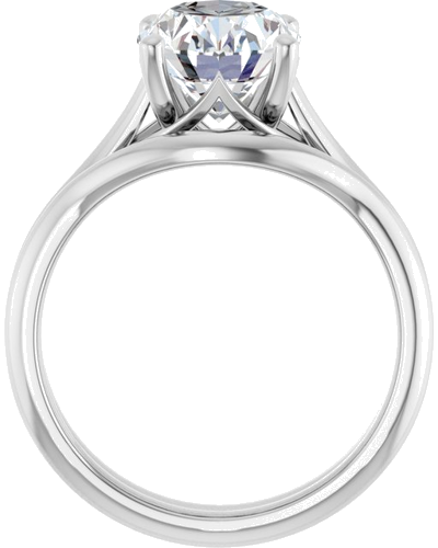 Sužadėtuvių Žiedas „Solitaire“ 14k white gold Oval 10mm x 8mm (7)