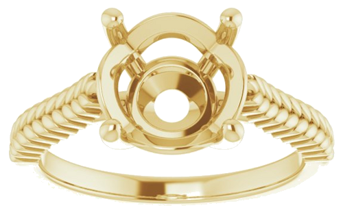 Sužadėtuvių Žiedas „Solitaire“ 14k yellow gold Round 9mm (3)