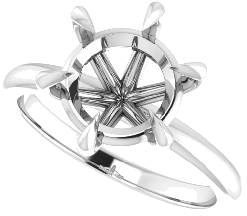 Sužadėtuvių Žiedas „Claw-Prong“ 14k white gold Round 9.4mm (5)