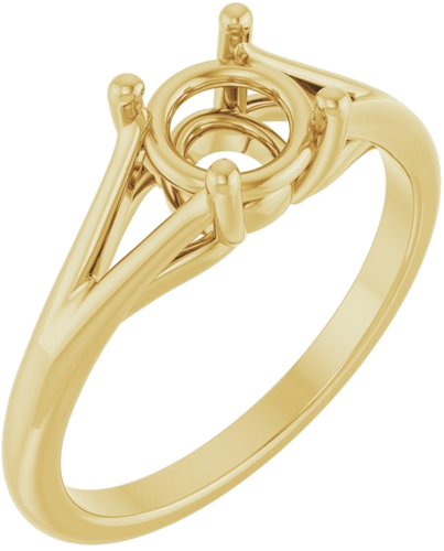Sužadėtuvių Žiedas „Solitaire Split-Shank“ 14k yellow gold Round 6.5mm (1)