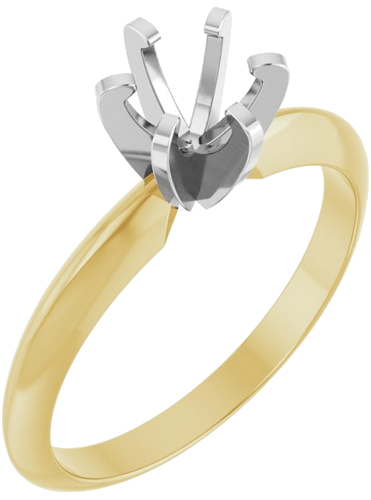 Sužadėtuvių Žiedas „Lightweight 6-Prong Solitaire“ 14k yellow/white gold Round 5.1mm (1)