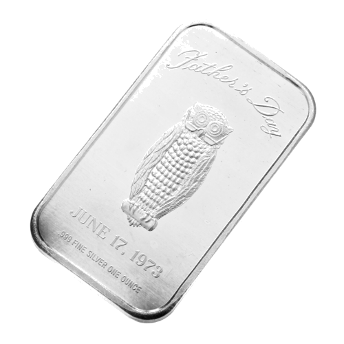 1 oz Историческо сребърно кюлче 1973 Денят на бащата (3)